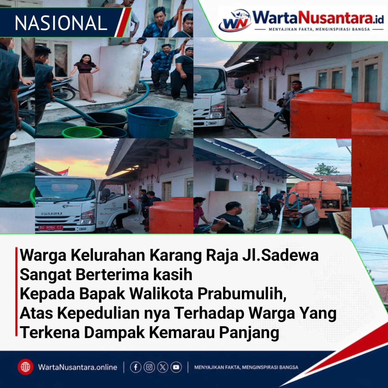 Warga Kelurahan Karang raja Jl.Sadewa Sangat Berterima kasih Kepada Bapak Walikota Prabumulih Atas Kepedulian nya Terhadap Masyarakat